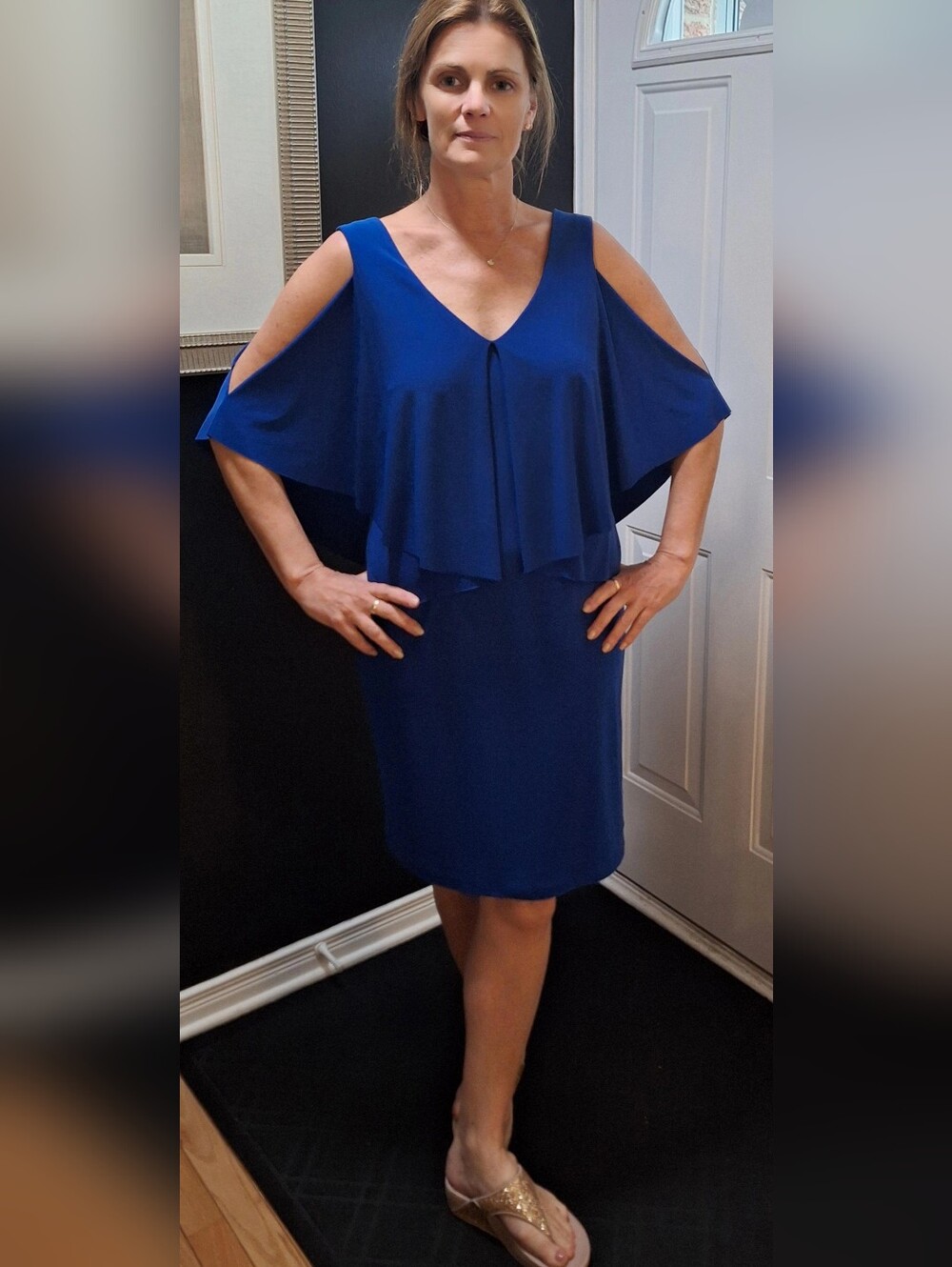 Cartise Cold-Shoulder Dress In Royal Blue